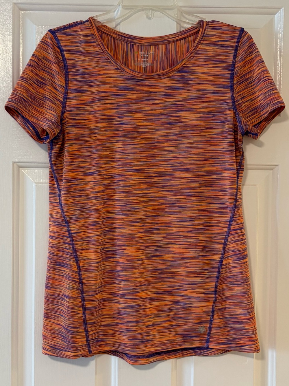 Purple & Orange Space-Dye Athletic Tee, Size M